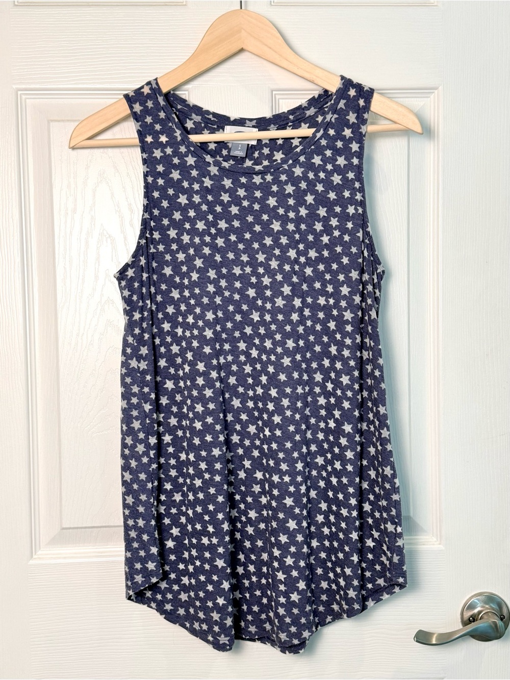 Old Navy Navy and White Star Print Sleeveless Tank